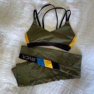RVCA SPORTS BRA + WORKOUT LEGGINGS SET |  S